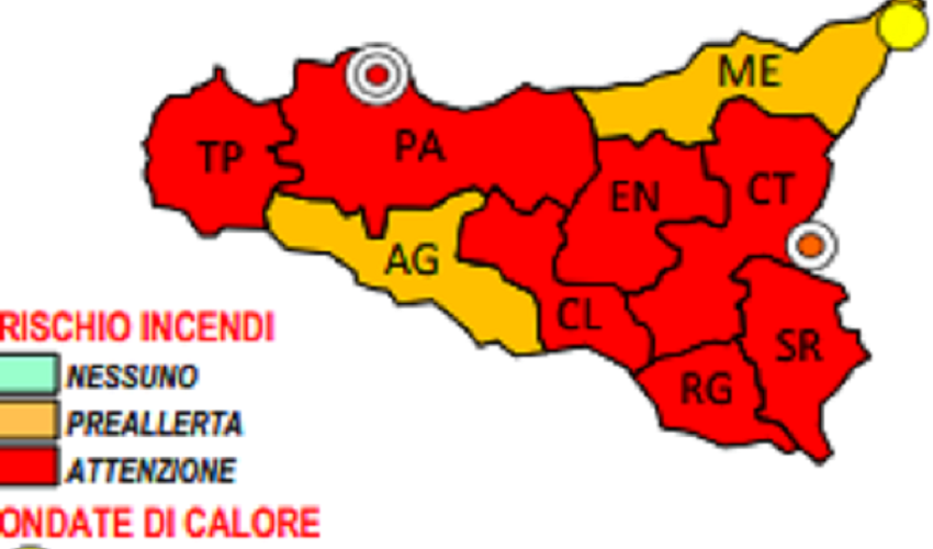 Giornata da allerta rossa per rischio incendi in provincia di Siracusa