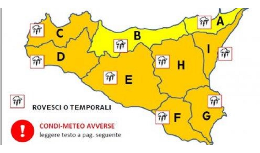 Maltempo, allerta arancione mercoledì in provincia di Siracusa