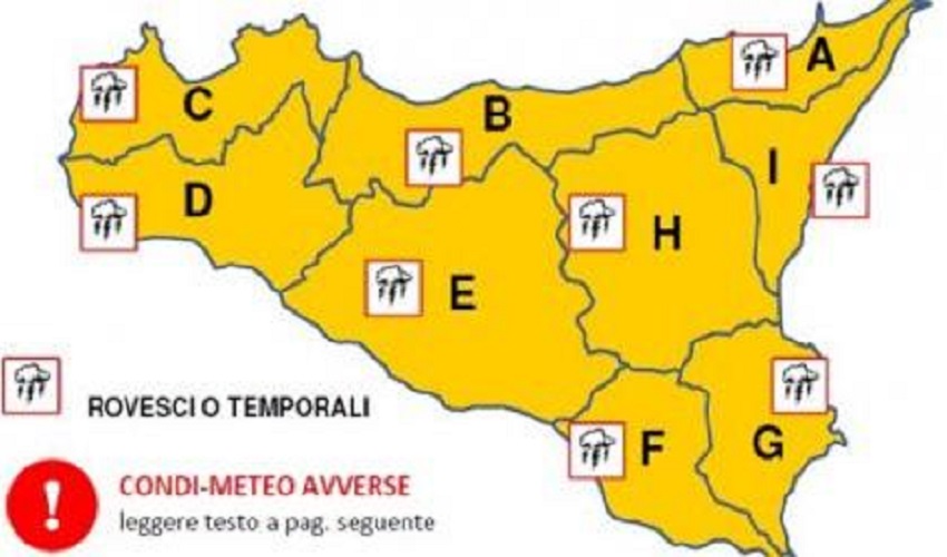 Di nuovo allerta arancione in provincia di Siracusa: precipitazioni e raffiche di vento