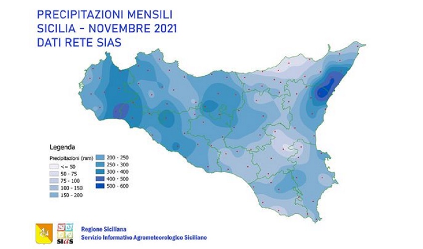 Maltempo a novembre, ad Augusta record di precipitazioni giorno 17